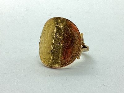 Lot 50 - Russia 5 Rubles, 1898 converted to a ring,...