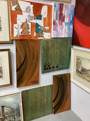 Lot 1507 - Joyce Burgess - a Pair of Lustrous Futurism...