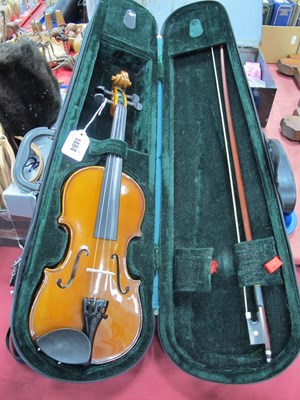 Lot 1484 - A Cased Stentor Violin with Bow and rosin