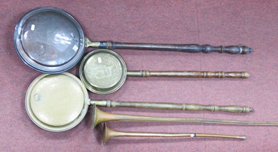 Lot 1452 - Three bed pans one Weba ware with engraved...