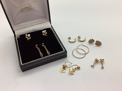 Lot 96 - 9ct Gold and Other Dainty Earrings, including...