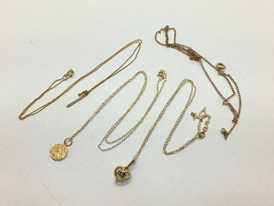 Lot 80 - A Dainty 9ct Gold Heart Shape Pendant, on a...