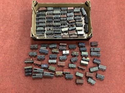 Lot 384 - Approximately ninety-eight EM gauge wagons and...