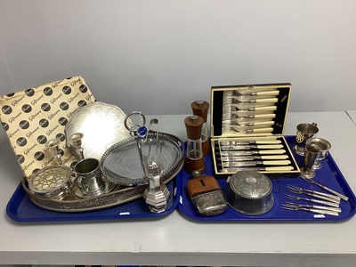 Lot 166 - Assorted Plated Ware, including oval gallery...