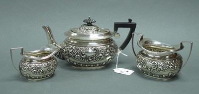 Lot 87 - An Edwardian Matched Hallmarked Silver Three...
