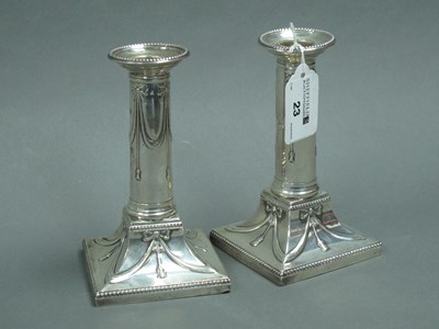 Lot 23 - A Pair of Hallmarked Silver Candlesticks, TB&S,...