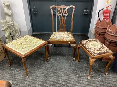 Lot 1560 - XX Century Walnut Stool, with drop-in seat,...