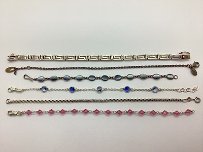 Lot 115 - A Small Selection of "925" Bracelets,...