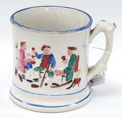 Lot 1239 - A XIX Century Pottery Frog Mug, hand painted...