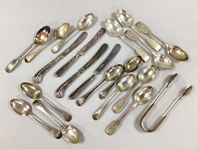 Lot 31 - A Set of Five Hallmarked Silver Fiddle Pattern...