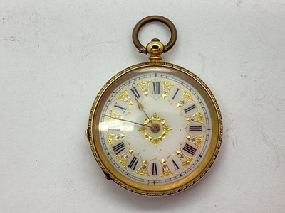 Lot 247 - A Highly Decorative Ladies Fob Watch, the...