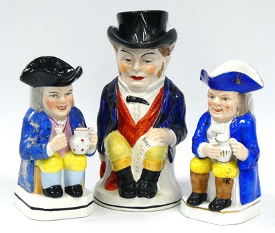 Lot 1047 - Two XX Century Pottery Toby Jugs, of typical...