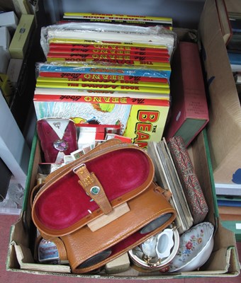 Lot 1168 - Greenkat Binoculars, annuals, cigarette cards,...