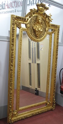 Lot 1520 - A Large Gilt French Style Rococo Mirror, with...
