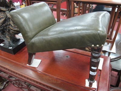 Lot 1611 - XIX Century Gout Stool, upholstered in green...