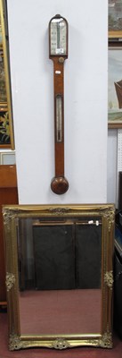 Lot 1546 - XIX Century Oak Stick Barometer, Thos. Harris...