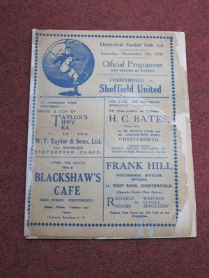 Lot 533 - 1936-7 Chesterfield v. Sheffield United...