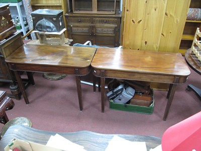 Lot 1600 - George III Mahogany D end Table, on tapering...