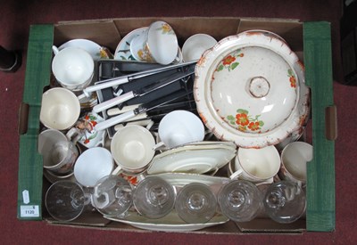 Lot 1120 - Empire China, part tea service, glassware, etc:...