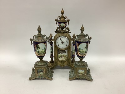 Lot 1496 - Italian Imperial Three Piece Clock Garniture...
