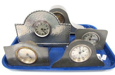 Lot 1492 - Pewter Cased Mantel Clocks, including...