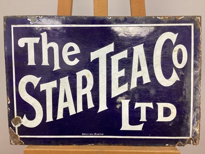 Lot 1298 - A Vintage Enamel Sign 'The Star Tea Co Ltd',...