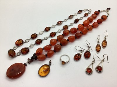 Lot 136 - A Faceted Amber Coloured Necklace, of...