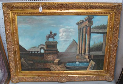Lot 1530 - Late XX Century School, Corinthian Ruins by a...