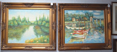 Lot 1525 - Late XX Century School, Impressionist, River...