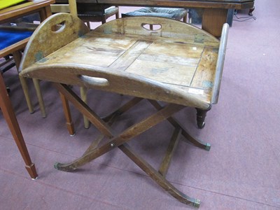 Lot 1616 - Mahogany Butler's Tray, with brass hinges to...