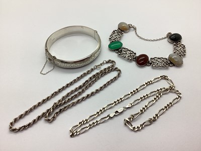 Lot 128 - A Chester Hallmarked Silver Hinged Bangle, of...