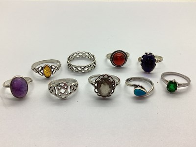 Lot 112 - A Hallmarked Silver Claw Set Dress Ring, of...
