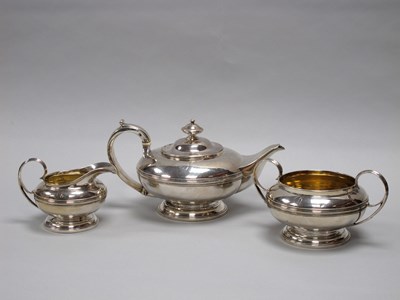 Lot 32 - A Georgian Hallmarked Silver Three Piece Tea...