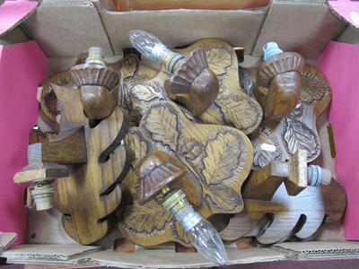 Lot 1614 - Albert Oldridge Carved Oak Leaves and Acorn...