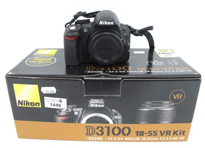 Lot 1449 - Nikon D3100 DSLR Camera with 18-55mm...