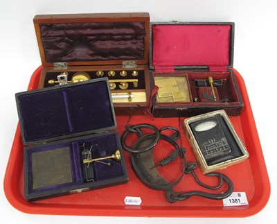 Lot 1381 - Sikes Hydrometer in Mahogany Case, yarn...