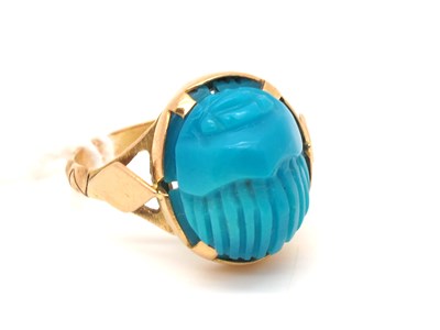 Lot 141 - An Egyptian Scarab Beetle Design Dress Ring,...