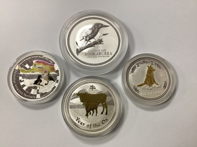 Lot 562 - Four Australia Fine Silver Coins, includes a...
