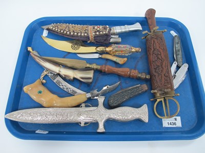 Lot 1436 - Knives to include Rostfrei penknife, Indian...