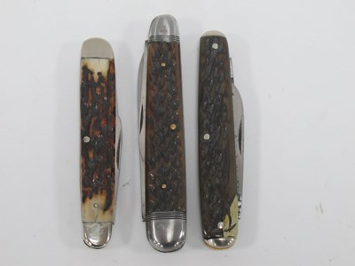 Lot 1362 - Three Two Blade Folding Pocket Knives,...