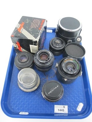 Lot 1445 - Camera Lenses; A quantity of single focus...