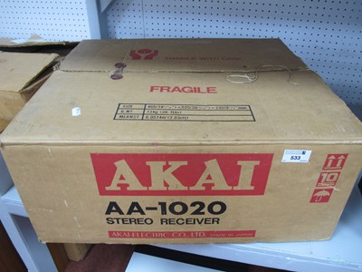 Lot 533 - Akai AA-1020 Stereo Reciever in original box,...