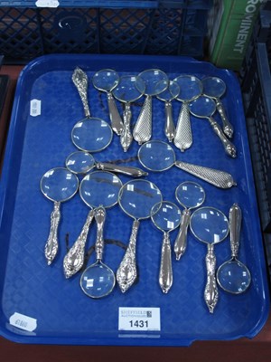 Lot 1431 - A Collection of Magnifying Glasses, with...