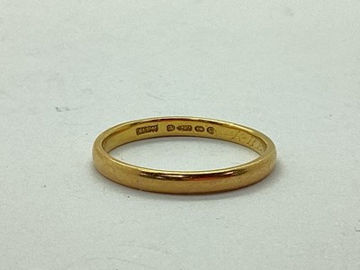 Lot 41 - A 22ct Gold Plain Wedding Band (2.7grams).