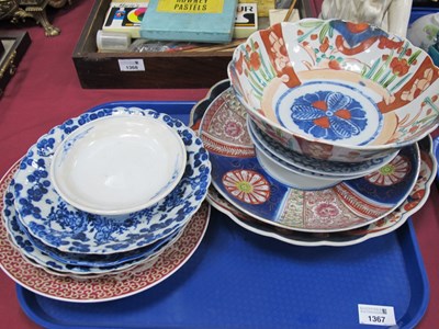 Lot 1367 - XIX Century Imari Plate, bowl, and other...