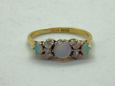 Lot 42 - An Opal and Diamond Dress Ring, alternate set...