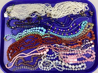 Lot 202 - Vintage and Later Assorted Bead Necklaces, in...