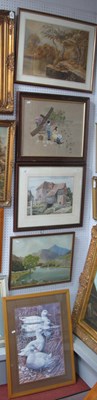Lot 1526 - R.E.O. Brant Countryside Building, watercolour,...