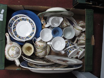 Lot 1131 - XIX Century Blue and White Willow Pattern...