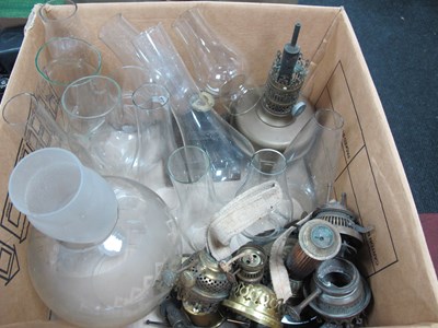 Lot 1063 - Oil Lamp Fittings, Lilor lamp, glass funnels,...
